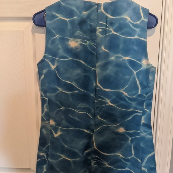 Michael Kors Water Print Cotton Tailored Blouse Small - Picture 3 of 5